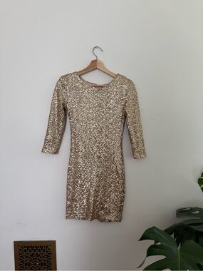 Gold Sequin Bodycon Dress
